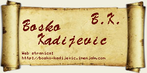Boško Kadijević vizit kartica